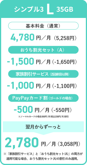 シンプル3 L 35GB